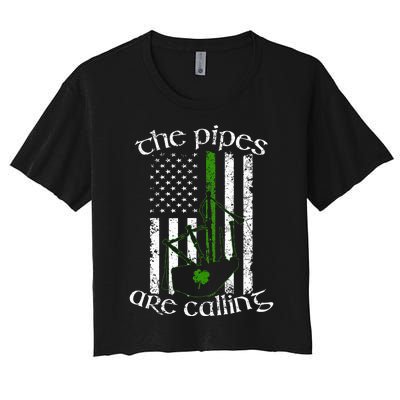 The Pipes Are Calling Bagpipe Women's Crop Top Tee