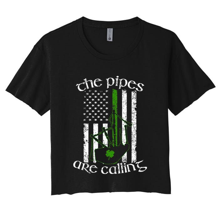 The Pipes Are Calling Bagpipe Women's Crop Top Tee