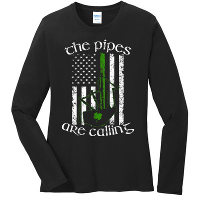 The Pipes Are Calling Bagpipe Ladies Long Sleeve Shirt