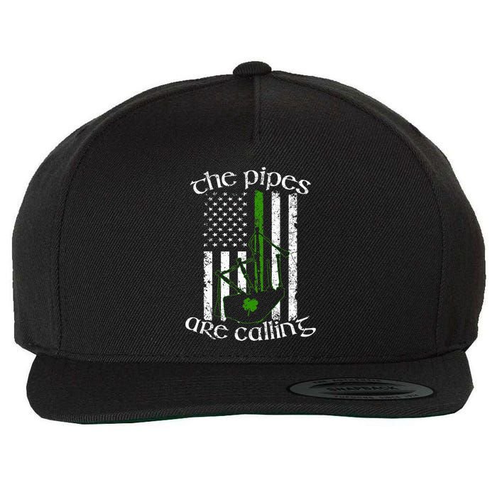 The Pipes Are Calling Bagpipe Wool Snapback Cap