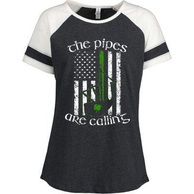 The Pipes Are Calling Bagpipe Enza Ladies Jersey Colorblock Tee