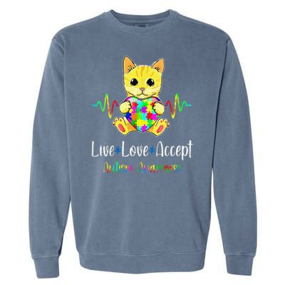 The Perfect Autism Awareness Outfit Is Designed With A Cute Ribbon Pattern. A Gr Garment-Dyed Sweatshirt