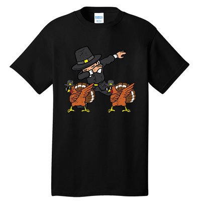 Thanksgiving Pilgrim and Turkey Dab Dance Tall T-Shirt