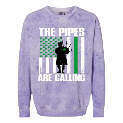 The Pipes Are Calling St Patricks Day Gift Irish Bagpipe Colorblast Crewneck Sweatshirt