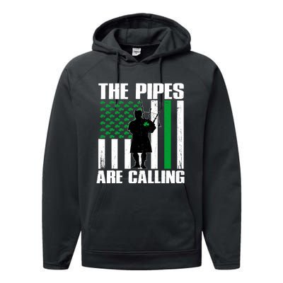 The Pipes Are Calling St Patricks Day Gift Irish Bagpipe Performance Fleece Hoodie