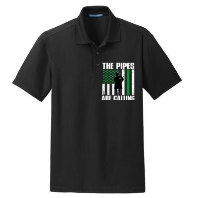 The Pipes Are Calling St Patricks Day Gift Irish Bagpipe Dry Zone Grid Polo