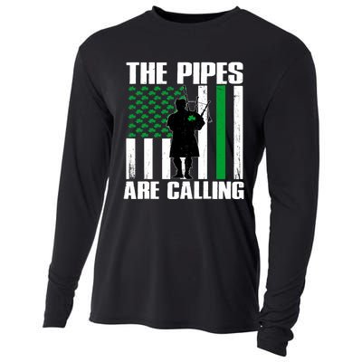 The Pipes Are Calling St Patricks Day Gift Irish Bagpipe Cooling Performance Long Sleeve Crew