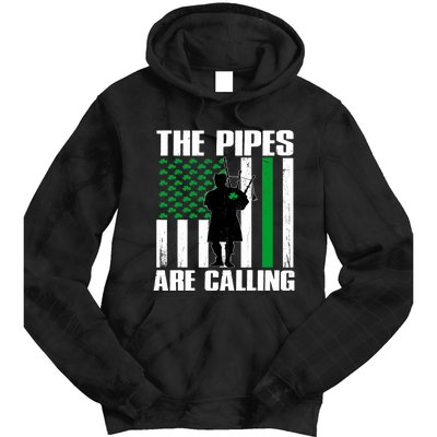 The Pipes Are Calling St Patricks Day Gift Irish Bagpipe Tie Dye Hoodie