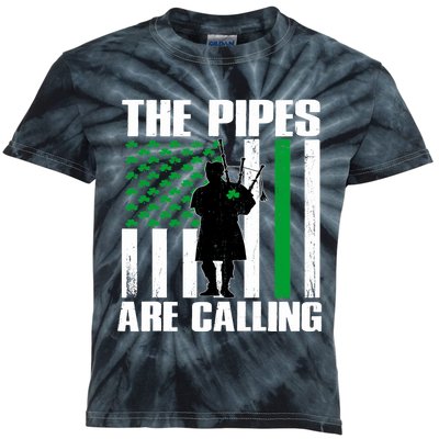 The Pipes Are Calling St Patricks Day Gift Irish Bagpipe Kids Tie-Dye T-Shirt