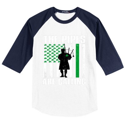 The Pipes Are Calling St Patricks Day Gift Irish Bagpipe Baseball Sleeve Shirt