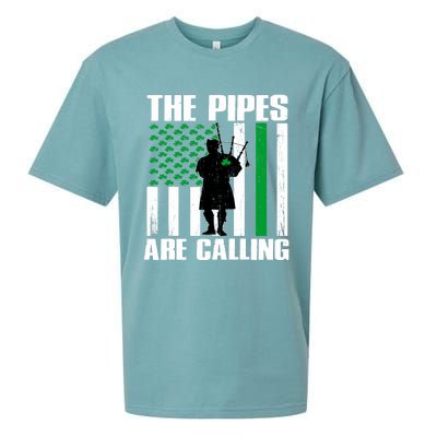 The Pipes Are Calling St Patricks Day Gift Irish Bagpipe Sueded Cloud Jersey T-Shirt