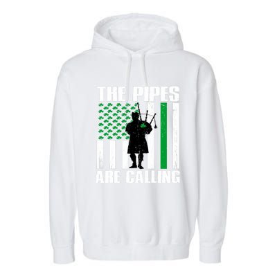 The Pipes Are Calling St Patricks Day Gift Irish Bagpipe Garment-Dyed Fleece Hoodie