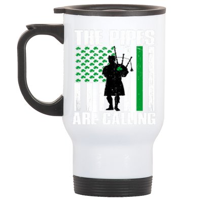 The Pipes Are Calling St Patricks Day Gift Irish Bagpipe Stainless Steel Travel Mug