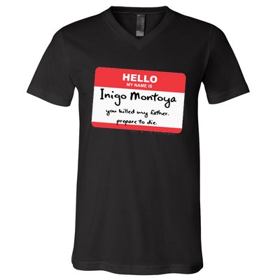 The P.R.I.N.C.E.S.S B.R.I.D.E Inigo Montoya Name Tag V-Neck T-Shirt