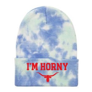 Texas Pride Bull Skull Design Tie Dye 12in Knit Beanie