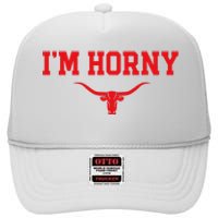 Texas Pride Bull Skull Design High Crown Mesh Back Trucker Hat