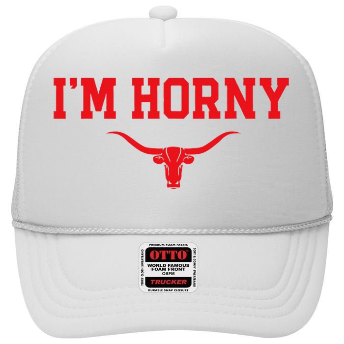 Texas Pride Bull Skull Design High Crown Mesh Back Trucker Hat