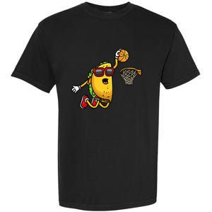 Taco Playing Basketball Mexican Cinco De Mayo Garment-Dyed Heavyweight T-Shirt