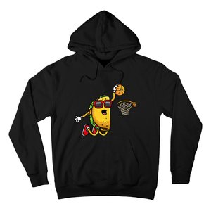 Taco Playing Basketball Mexican Cinco De Mayo Hoodie