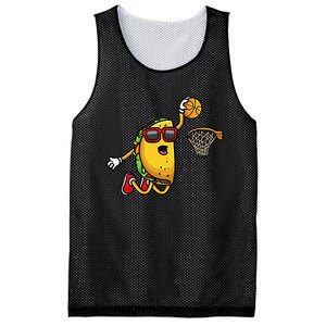 Taco Playing Basketball Mexican Cinco De Mayo Mesh Reversible Basketball Jersey Tank