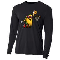 Taco Playing Basketball Mexican Cinco De Mayo Cooling Performance Long Sleeve Crew