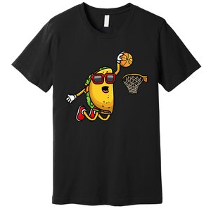 Taco Playing Basketball Mexican Cinco De Mayo Premium T-Shirt