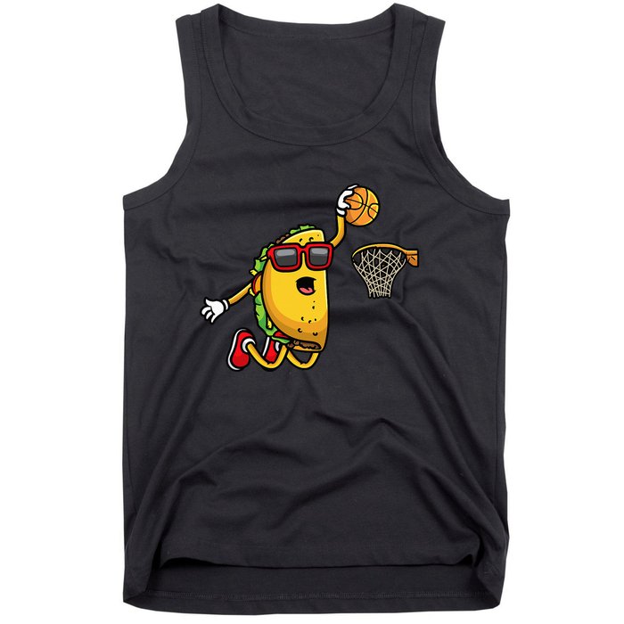 Taco Playing Basketball Mexican Cinco De Mayo Tank Top