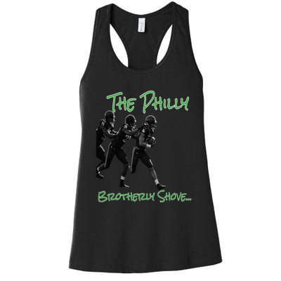 The Philly Brotherly Shove  PanfurWare LLC Women's Racerback Tank