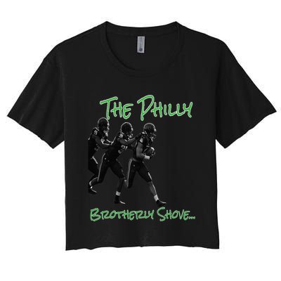 The Philly Brotherly Shove  PanfurWare LLC Women's Crop Top Tee