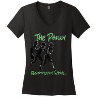 The Philly Brotherly Shove  PanfurWare LLC Women's V-Neck T-Shirt