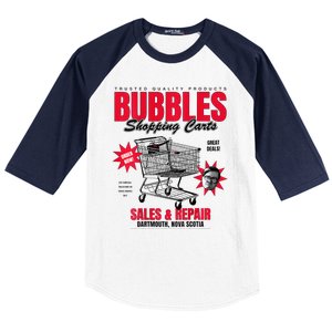 Bubbles Shopping Carts Baseball Sleeve Shirt