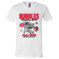 Bubbles Shopping Carts V-Neck T-Shirt