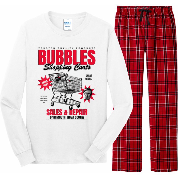 Bubbles Shopping Carts Long Sleeve Pajama Set