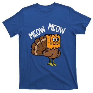 Turkey Paper Bag Meow Funny Thanksgiving Cat T-Shirt