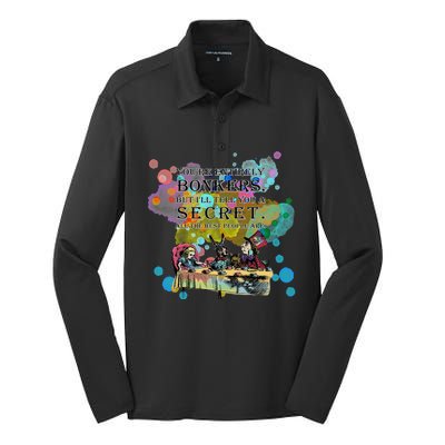 Tea Party Bonkers Quote Alice In Wonderland Silk Touch Performance Long Sleeve Polo