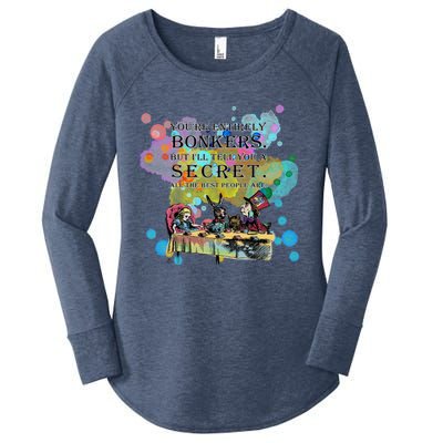 Tea Party Bonkers Quote Alice In Wonderland Women's Perfect Tri Tunic Long Sleeve Shirt