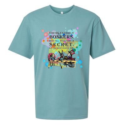 Tea Party Bonkers Quote Alice In Wonderland Sueded Cloud Jersey T-Shirt