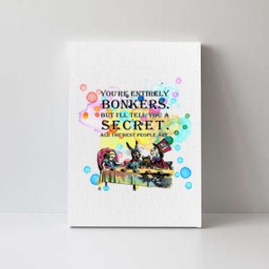 Tea Party Bonkers Quote Alice In Wonderland Canvas