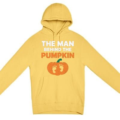 The Person Behind The Pumpkin Halloween Dad Reveal Gift Premium Pullover Hoodie