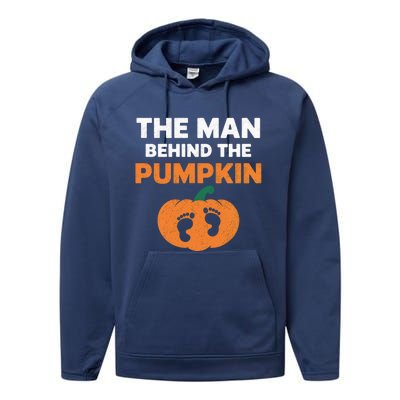 The Person Behind The Pumpkin Halloween Dad Reveal Gift Performance Fleece Hoodie