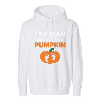 The Person Behind The Pumpkin Halloween Dad Reveal Gift Garment-Dyed Fleece Hoodie