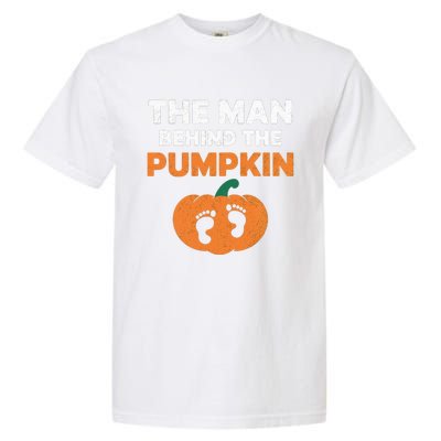 The Person Behind The Pumpkin Halloween Dad Reveal Gift Garment-Dyed Heavyweight T-Shirt