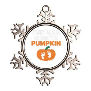 The Person Behind The Pumpkin Halloween Dad Reveal Gift Metallic Star Ornament