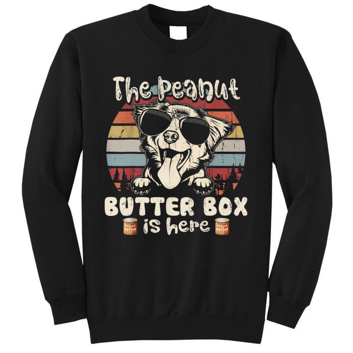 The Peanut Butter Box Is Here Funny Australian Shepherd Sweatshirt