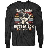 The Peanut Butter Box Is Here Funny Australian Shepherd Tie-Dye Long Sleeve Shirt