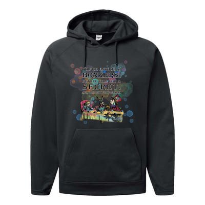 Tea Party Bonkers Quote Alice In Wonderland Performance Fleece Hoodie