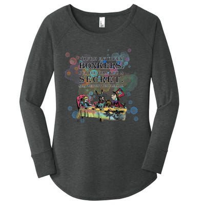 Tea Party Bonkers Quote Alice In Wonderland Women's Perfect Tri Tunic Long Sleeve Shirt