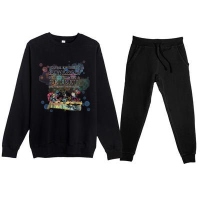 Tea Party Bonkers Quote Alice In Wonderland Premium Crewneck Sweatsuit Set