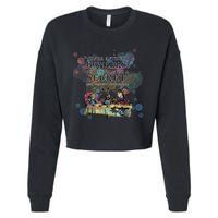 Tea Party Bonkers Quote Alice In Wonderland Cropped Pullover Crew