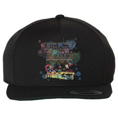 Tea Party Bonkers Quote Alice In Wonderland Wool Snapback Cap